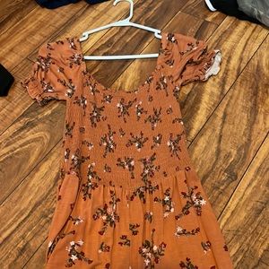 floral orange dress